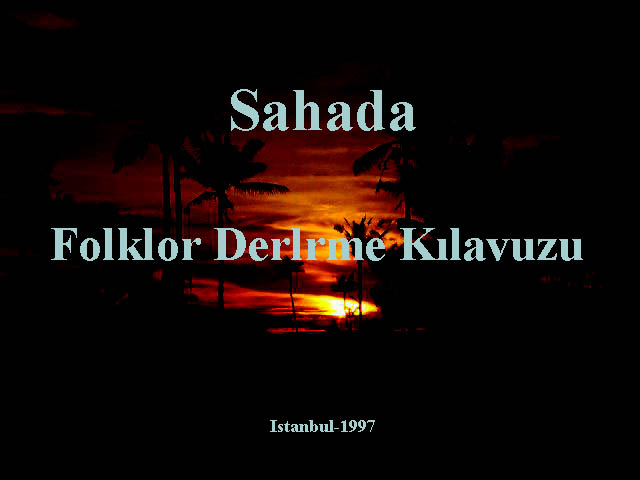 Sahada Folklor Derlrme Kılavuzu